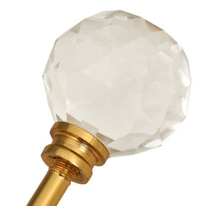 Wall mounted curtain tie back hook, Designed as a crystal glass ball attached at top of a metal hook.